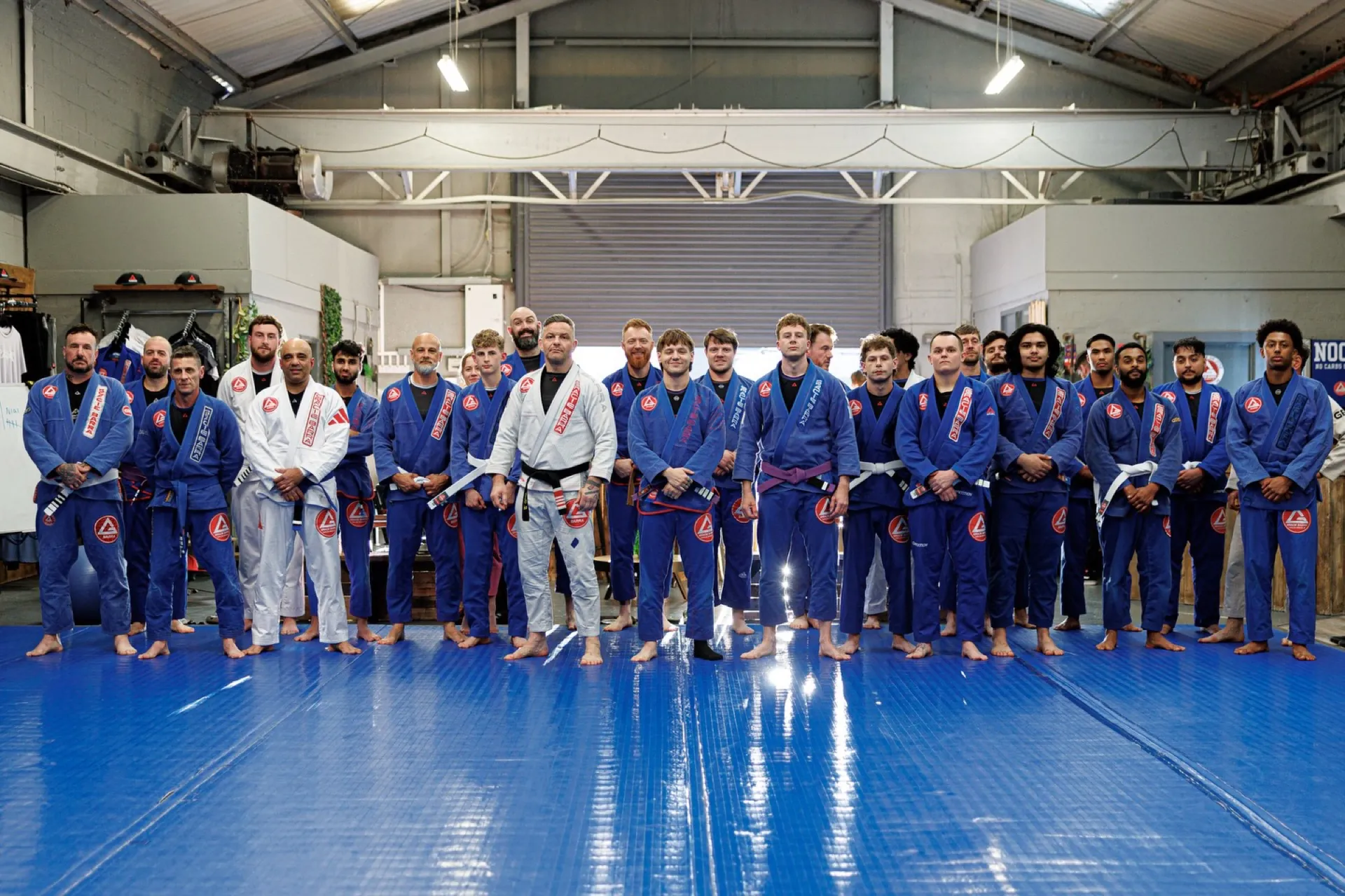 Gracie Barra Halesowen adult students with instructor